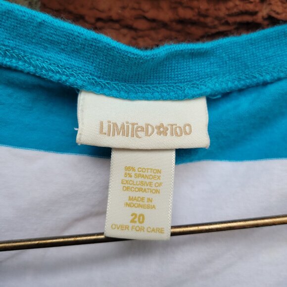 Vintage Y2K Blue and White Striped Tunic Top Limited Too Brand - Picture 5 of 5